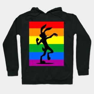 LGBTQ Pride Anthro Furry Rabbit Silhouette Hoodie